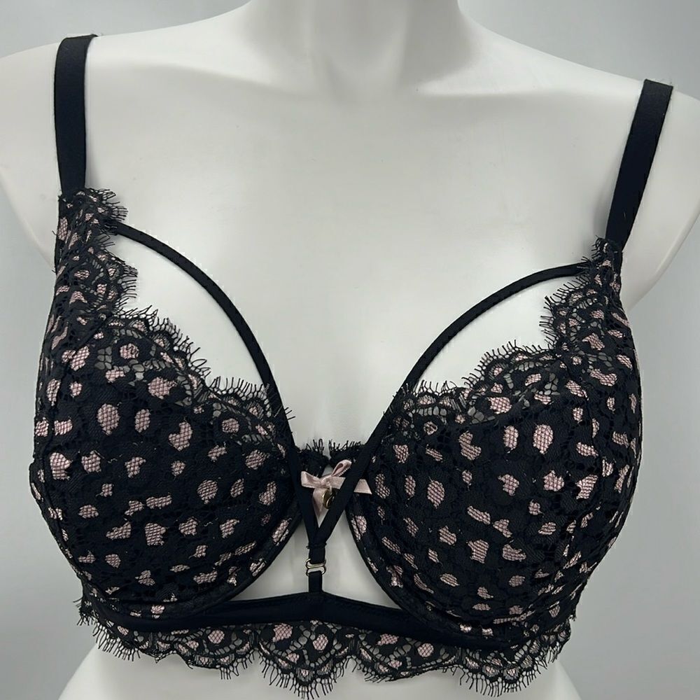 Cacique black pink balconette underwire 40DD